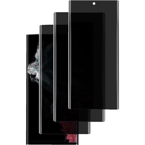 Lot De 3 Verres Trempés Protection Vie Privée Pour Samsung Galaxy S22 Ultra - Filtre Anti-Espion 9h Anti-Rayures Sans Bulles Facile À Installer, Revêtement Hydrophobe & Oléophobe