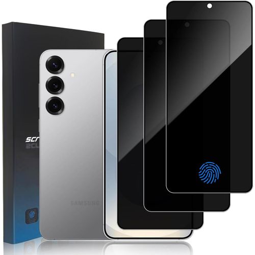 SJZG-3 Pièces Protection D'Écran Anti-Espion Pour Samsung Galaxy S25 Plus, Ultra Résistant Film En Verre Trempé Protecteur D'Écran De Confidentialité Samsung Galaxy S25+, Compatible Lecteur D`Emprein