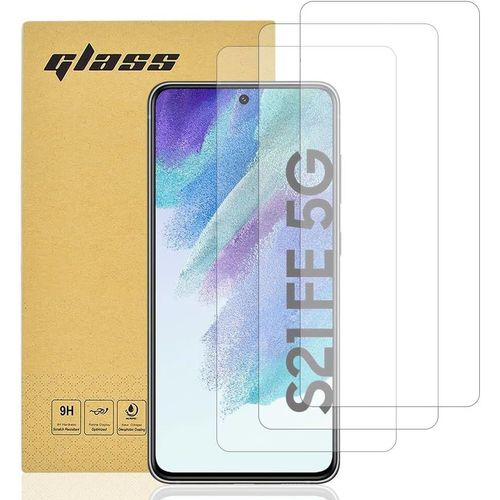 Lot De 3 Protections D'écran En Verre Trempé Pour Samsung Galaxy S21 Fe - Dureté 9h, Anti-Rayures, Haute Définition, Installation Facile Et Sensibilité Tactile Préservée