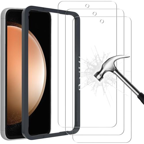 Lot De 3 Verres Trempés Pour Samsung Galaxy A54 5g - Cadre De Pose, Dureté 9h Anti-Rayures, Hd Ultra-Transparent, Oléophobe Anti-Traces, Anti-Poussière, Compatible Capteur D'empreintes