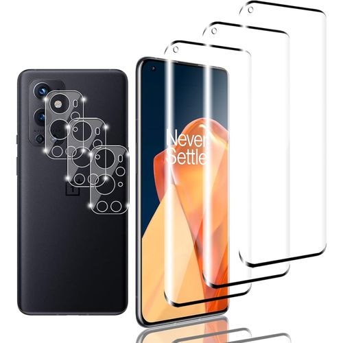 Pack 3+3 Oneplus 9 Pro ¿ 3 Verres Trempés Pour Écran + 3 Protège-Objectifs Caméra, Transparent Hd 9h Ultra Résistant