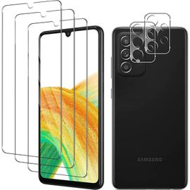 SJZG-Lot De 3+2, Verre Trempé Compatible Avec Samsung Galaxy A33 5G Avec 3 Pièces Protection Écran Et 2 Pièces Caméra Arrière Protecteur, Anti Rayures - Sans Bulles D'Air Pour Samsung Galaxy A33 5G