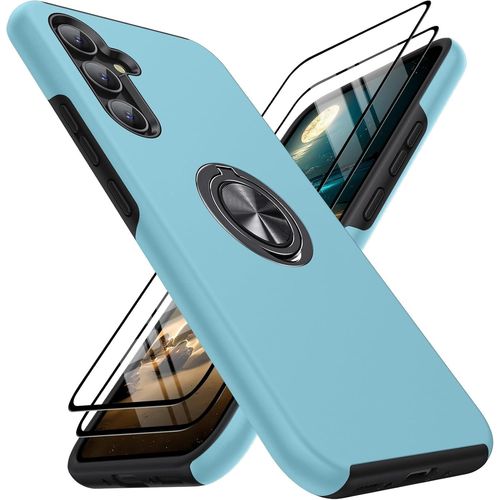 Pack Coque De Protection Pour Samsung Galaxy A54 5g + 2 Verres Trempés - Antichoc Absorbant, Bleu Foncé
