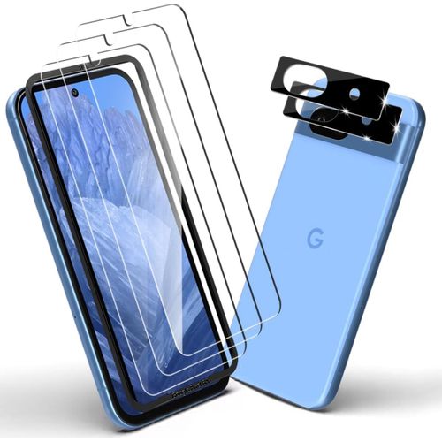 Pack 3x Verre Trempé Écran Pour Google Pixel 8a + 2x Protège¿Lentille Caméra ¿ 9h Dureté, Hd, Anti¿Traces Et Anti¿Bulles