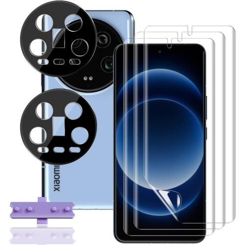 Pack 3 Films Tpu Écran + 2 Verres Trempés Lentille Caméra Pour Xiaomi 14 Ultra ¿ Protection Hd Anti-Rayures, Anti-Bulles, Installation Facile