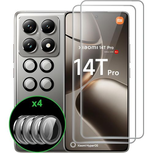 Pack Complet Xiaomi 14t Pro 5g ¿ 2 Verres Trempés 9h Anti-Rayures + 2 Protections Lentille Caméra, Traitement Oléophobe Et Kit Nettoyage