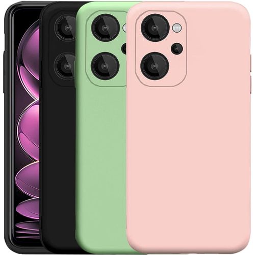 Pack 3 Coques Souples Tpu Effet Mat Pour Xiaomi Redmi Note 12 4g - Protection Renforcée Caméra - Noir/Vert/Rose