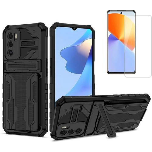 Pack Coque + Verre Trempé Pour Oppo A16 (Cph2269) ¿ Protection Écran Et Téléphone, Noir