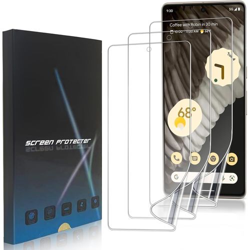 Pack 3 Protections D'écran Pour Google Pixel 7 Pro ¿ Film Tpu Flexible Hd Transparent, Couverture 3d Totale, Anti-Bulles (Sans Verre Trempé)