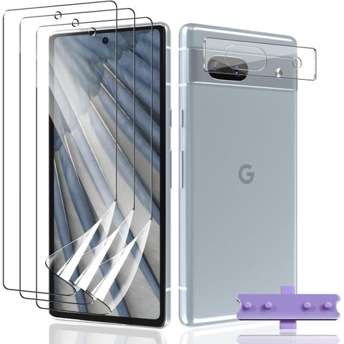 3+1 Pièces Pour Google Pixel 7a Protection Écran Tpu Souple [Non Verre Trempé] + Google Pixel 7a Caméra Verre Trempé,Hd Anti Rayures Protecteur D'écran Pour Google Pixel 7a