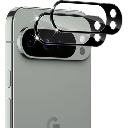 Lot De 2 Protections Verre Trempé Pour Caméra Arrière Google Pixel 9 Pro/Xl - 9h Anti-Rayures, Ultra Hd, Noir
