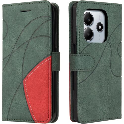 SJZG-Coque Xiaomi Redmi Note 14 5G, Flip Magnétique Protection Case Portefeuille Xiaomi Redmi Note 14 5G, Antichoc Housse, Étui En Cuir Pu Pour Portefeuille Avec Pour Xiaomi Redmi Note 14 5G, Vert