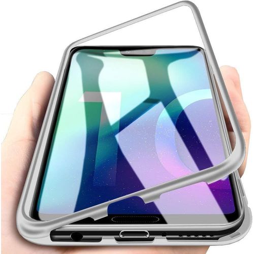 Coque Huawei P10 Magnétique - Dos Verre Trempé Transparent, Cadre Métallique Aimanté, Protection 360° Ultra Slim Compatible Charge Sans Fil