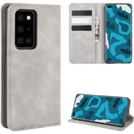 Coque Huawei P40 Pro ¿ Étui Portefeuille Cuir Pu Anti-Choc Avec Intérieur Tpu, Fermeture Magnétique, Porte-Cartes Et Support Intégré ¿ Gris