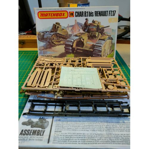 Maquette Matchbox 1/76 : Char B1 Bis Et Ft 17 Renault-Matchbox