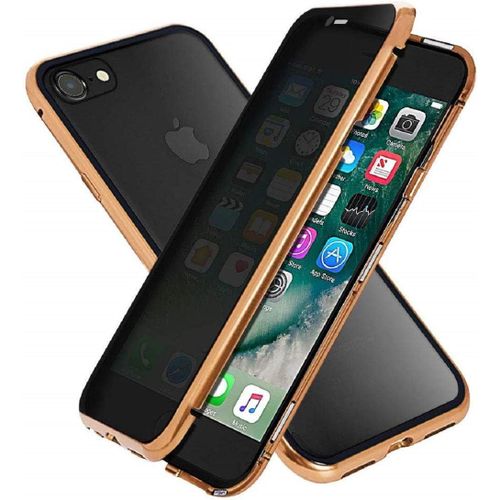 Coque Magnétique 360° Pour Iphone 6 Plus/6s Plus ¿ Cadre Aluminium & Verre Trempé Anti¿Regard (Privacy), Protection Complète Et Antichoc