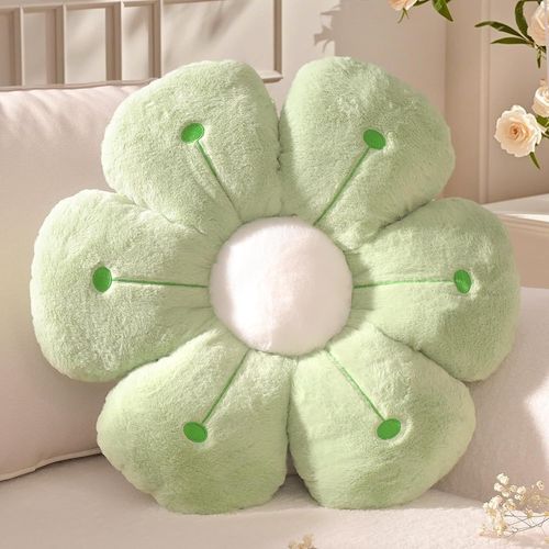 Coussin Fleur Groß, Coussin De Sol Forme De Fleur Lilas, Coussins Décoratif En Peluche Daisy Enfant, Aesthetic Coussins Décoration Canapé, Deco Chambre Ado Fille, 50 Cm - Vert