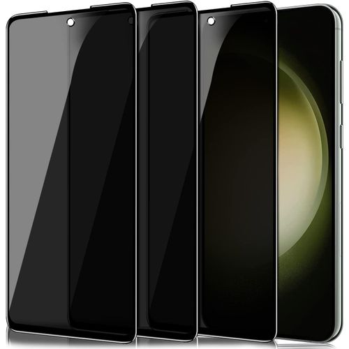 Pack De 3 Verres Trempés Anti-Espion Pour Samsung Galaxy S23 ¿ Protection Vie Privée 3d Bords Courbés, Dureté 9h Ultra-Résistante, Hd 99% Transparence, Sensibilité Tactile Préservée