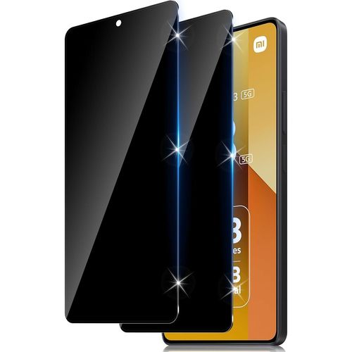 Protection Écran Verre Trempé Anti-Espion Pour Xiaomi Redmi Note 13 5g / Note 14s - Pack 2, 0,33 Mm 9h Anti-Rayures Anti-Traces Anti-Chocs Compatible Face Id & 3d Touch