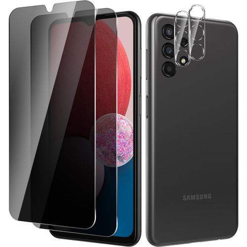 Protection Écran Confidentialité + Protège Objectif Pour Samsung Galaxy A13 - Verre Trempé Hd 9h, Anti-Espion, Anti-Rayures Et Anti-Traces