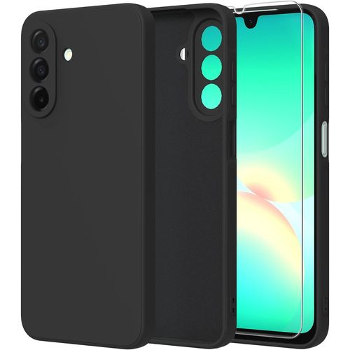 Coque + Verre trempé Samsung Galaxy A26 5G ¿ Étui TPU silicone souple antichoc antidérapant 360° protection écran & photo ¿ Noir