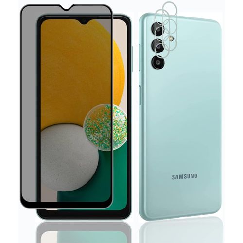 Verre Trempé Anti-Espion Compatible Samsung Galaxy A13 - Protection Écran Confidentialité 9h (Couverture Complète) + 2 Verres Lens Caméra, Haute Sensibilité, Compatible Face Id, N'affecte Pas Le Flash