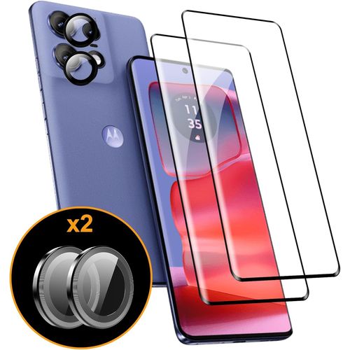Verre Trempé Pour Motorola Moto Edge 50 Pro - Protection Écran Et Objectif Photo, 0,25 Mm Ultra-Fin, Hd 9h, Revêtement Oléophobe/Hydrophobe, Couverture Maximale, Pose Sans Bulles