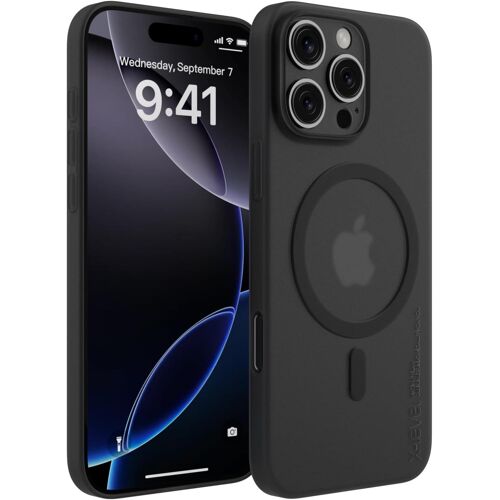 SJZG-Coque Magnétique Pour Iphone 16 Pro, Compatible Magsafe, Étui De Protection 0,3 Mm Ultra Mince, Housse Finition Mat Antidérapant, Anti-Rayures Bumper Compatible Avec Iphone 16 Pro, Trans-Noir