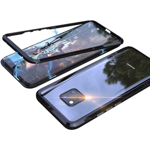Coque Magnétique Pour Huawei Mate 20 X ¿ Étui Métal Antichoc 360° À Aimants Puissants, Montage Auto, Cadre Intégré Et Protecteur D¿Écran Inclus