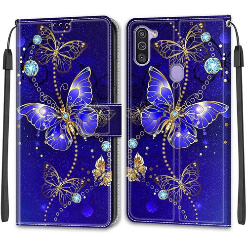 Coque Portefeuille Antichoc Pour Samsung Galaxy M11 / A11 - Étui Flip Cuir Pu Avec Fermeture Magnétique, Porte-Cartes Et Support Horizontal