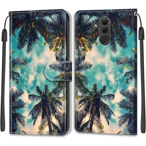 Coque Portefeuille Antichoc Pour Huawei Mate 20 Lite / Maimang 7 - Cuir & Tpu, Rabat Magnétique, 2 Emplacements Cartes, Fonction Support