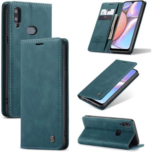 Coque Pour Samsung Galaxy A10s/ M01s,Portefeuille Housse En Cuir Flip Case,Avec Porte Cartes,Fonction De Support,Fermeture Magnetique - Bleu