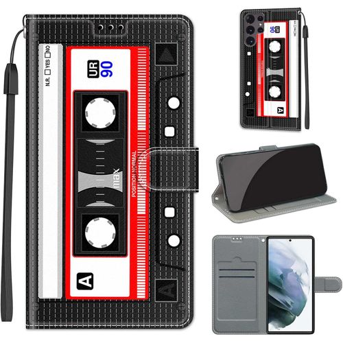 Coque Portefeuille Samsung Galaxy S22 Ultra - Housse Tpu & Cuir Pu Antichoc Avec 2 Emplacements Cartés Et Béquille, Protection Intégrale