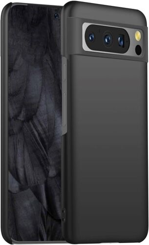 LORANKA-Compatible avec Coque Pixel 8 Pro, Matte Coque en PC Rigide Ultra-Mince Anti-Choc Étui de Protection à Moitié Enveloppé pour Google Pixel 8 Pro -Noir Givré