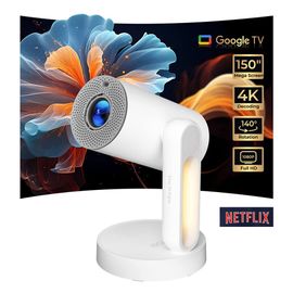 Projecteur ETOE Starfish Plus, Google TV intégré, rotation à 140°, 1080p natif, 300 ANSI, décodage 4K, WideVine L1, veilleuse tactile, correction trapézoïdale automatique et mise au point automatique