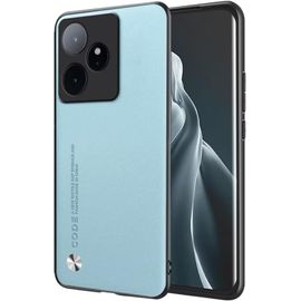 Coque Realme Gt 7 / Gt 7t (6,8"") - Étui Hybride Tpu Et Cuir Pu Antichoc Style Business - Bleu Clair