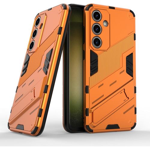 Coque Renforcée Pour Samsung Galaxy S24 Fe 5g ¿ Pc+Tpu, Support Invisible Intégré & Compatible Aimant Voiture, Protection Niveau Militaire, Orange