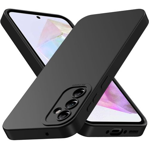 Coque Pour Samsung Galaxy A55 5g, Coque Samsung A55, Housse Etui De Protection En Silicone Souple,Cover Antichoc Avec Protege De Camera, Pour Tpu Noir, Samsung A55