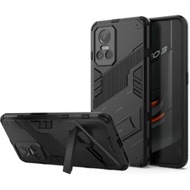 Coque Robuste Pour Realme Gt Neo3 5g ¿ Dos Pc & Contour Tpu, Protection Certifiée Mil¿Std, Béquille Invisible Et Insert Magnétique Compatible Support Voiture, Noir