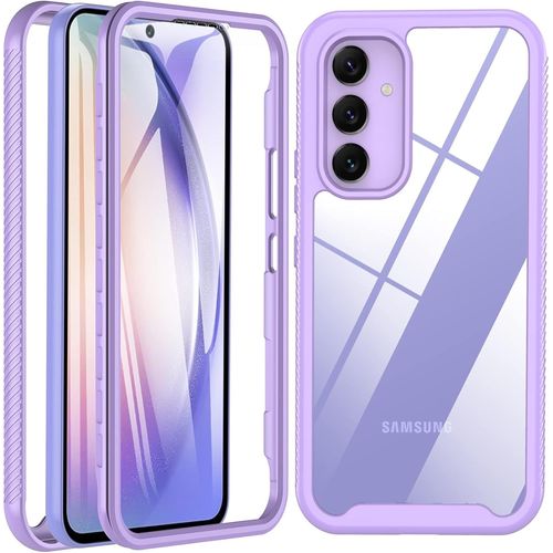 Coque Samsung Galaxy A54 5g - Protection 360° Antichoc Militaire, Bumper Renforcé Et Verre Trempé Intégré - Violet