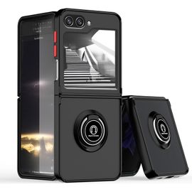 Coque Samsung Galaxy Z Flip 5 ¿ Bumper Mince Silicone Anti-Chocs Avec Anneau Rotatif 360° Et Plaque Magnétique Intégrée, Compatible Support Voiture, Protection Écran Et Caméra