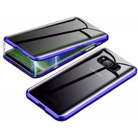 Coque Anti-Espion Samsung Galaxy S8 Plus ¿ Étui Magnétique 360° Avec Verre Trempé Confidentialité, Cadre Métallique Antichoc Et Protection Écran, Bleu