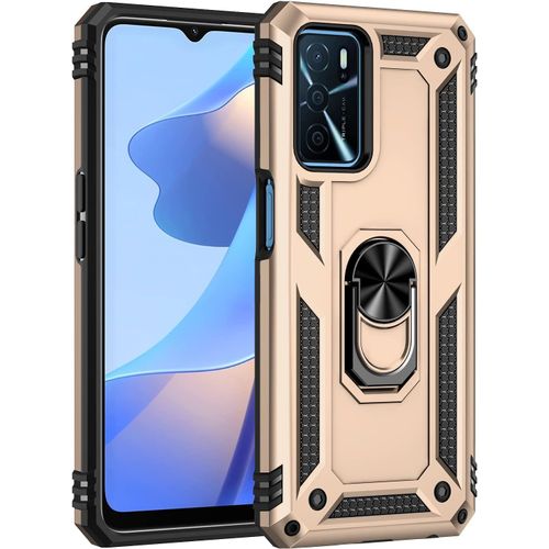 Coque Antichoc Renforcée Pour Oppo A16/A16s/A55-5g/A54 (2021) - Bumper Militaire + Verre Trempé 3d + Support Magnétique (Or)