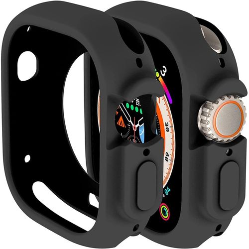 Coque Bumper Tpu Souple Pour Apple Watch Ultra 49 Mm / Ultra 2 - Ultra Fine, Anti-Chocs Et Anti-Rayures, Accès Facile Aux Boutons - Noir