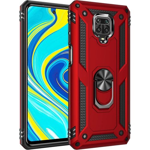Coque Compatible Xiaomi Redmi Note 9 Pro / Note 9s / Note 9 Pro Max (2020) - Rouge, Bumper Antichoc Militaire Renforcé + Verre Trempé 3d Avec Support