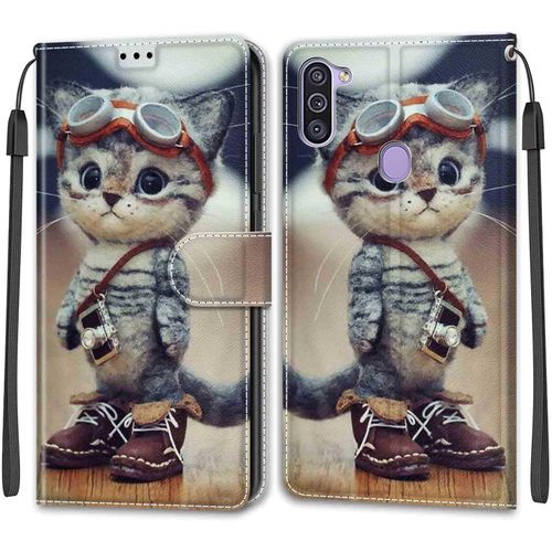 Coque Étui Portefeuille Magnétique Pour Samsung Galaxy M11 / A11 - Antichoc Similicuir, 2 Emplacements Cartes & Support Horizontal