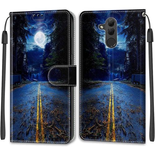 Coque Étui Portefeuille Antichoc Pour Huawei Mate 20 Lite / Maimang 7 - Cuir Pu & Tpu, 2 Emplacements Cartes Et Fonction Support