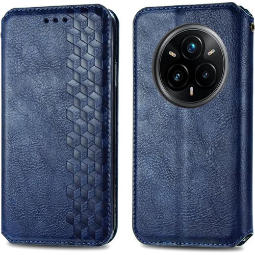 Coque Étui Portefeuille Cuir Pour Realme 14 Pro+ 5g ¿ Antichoc Tpu, Fermeture Magnétique, 2 Emplacements Cartes, Support Intégré, Protection 360°, Bleu