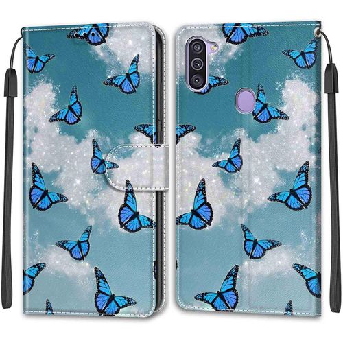 Coque Étui Portefeuille Pour Samsung Galaxy M11 / A11 - Simili Cuir Antichoc Avec Rabat Magnétique, 2 Emplacements Cartes Et Fonction Support Horizontal