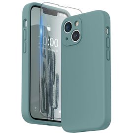 Coque Silicone Liquide Compatible avec iPhone 13 Mini 5,4 Pouces, Protection Individuelle pour Chaque Objectif ?paissie Silicone Premium Etui pour iPhone 13 Mini 5,4 Pouces (Vert Cactus)